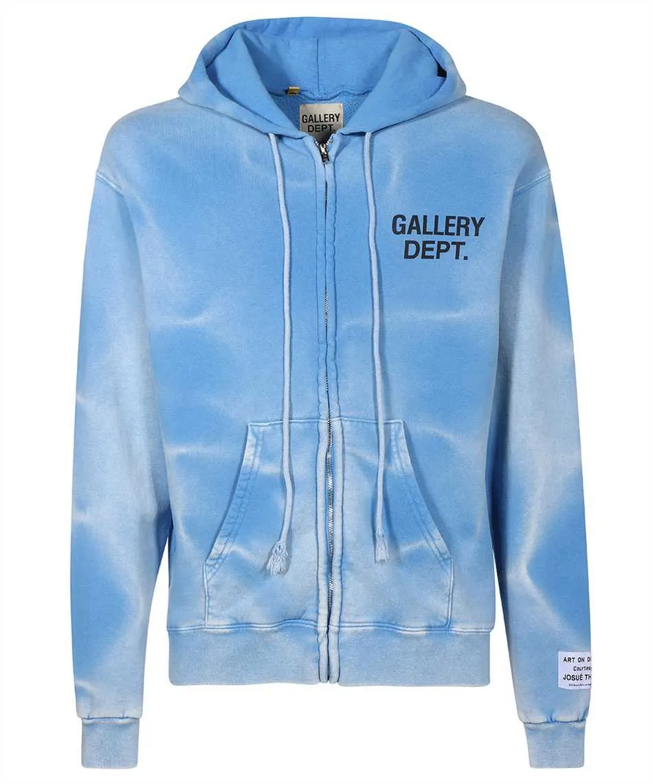 GALLERY DEPT. SUN FADED ENGLISH LOGO ZIP UP/BLUE Sun-washed blue water ripple English zipper hoodie Washed blue S-XL Ready-to-wear dyeing Hand-sewn heavy-weight horsetail fading Super-heavy washing Hand-hanging holes Bones frayed and whitened Mold customization with G LOGO zipper Correct accessories!